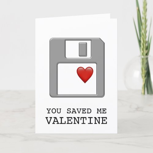 Floppy Disk Heart Valentine Computer Engineer Geek Holiday Card