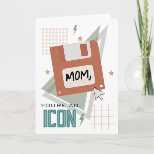 Floppy Disk Icon 90s Retro Mothers Day Card