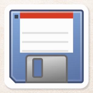 Floppy Disk Icon Square Paper Coaster