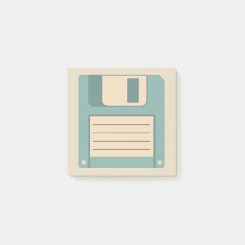 Floppy Disk Illustrated Blue and Tan Post_It Notes