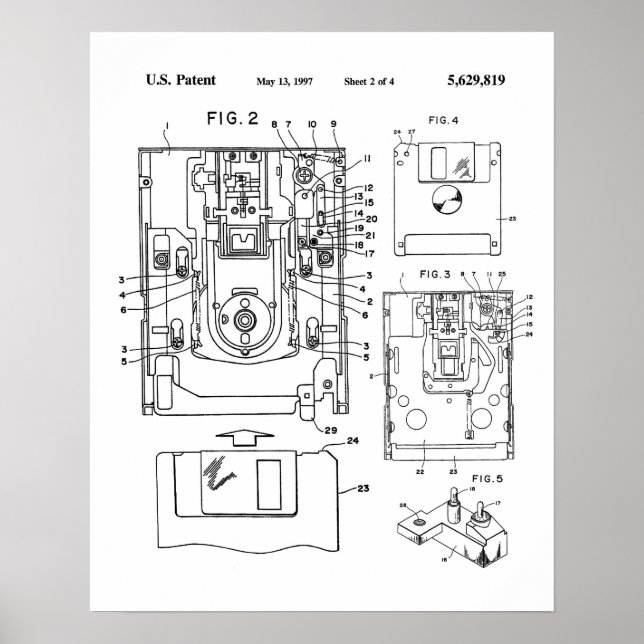 Floppy Disk Patent Poster (Front)