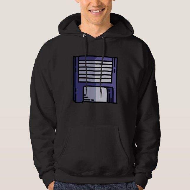Floppy Disk Retro Funny Easy Lazy Halloween Costum Hoodie (Front)
