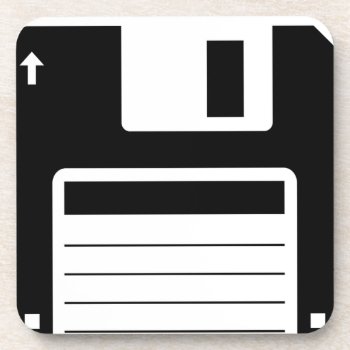 Floppy Disk Retro Illustration Design Coaster by Botuqueandco at Zazzle