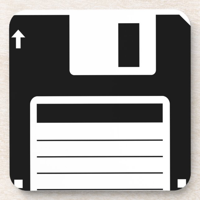 Floppy Disk Retro Illustration Design Coaster (Front)