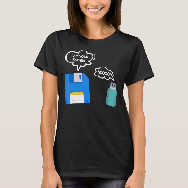 Floppy Disk Saying Computer Tech Usb Father T-Shirt (Front)