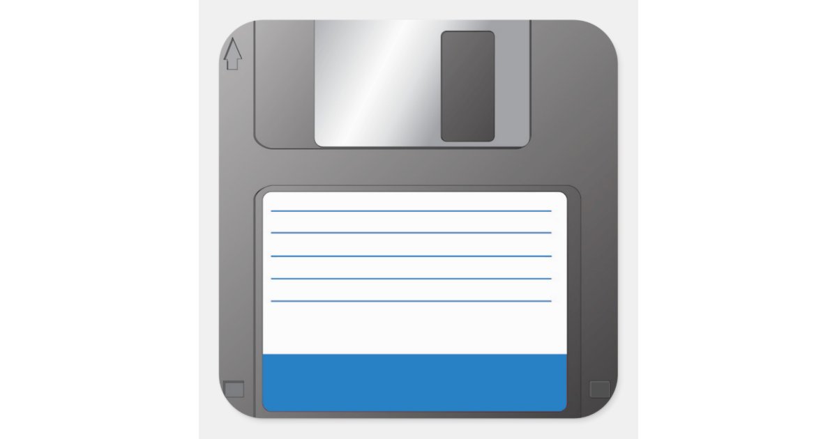 Floppy Disk Square Sticker | Zazzle