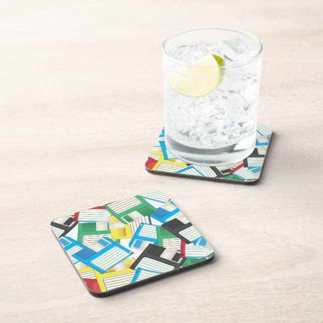 Floppy Disks Beverage Coaster (Right Side)