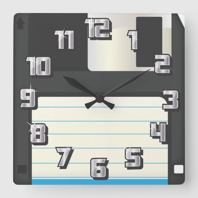 Floppy Disks Square Wall Clock (Front)