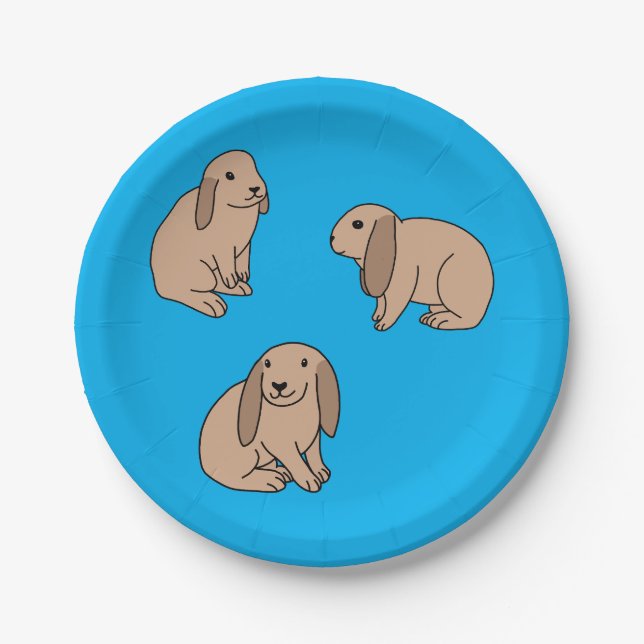 Floppy eared bunnies paper plates (Front)