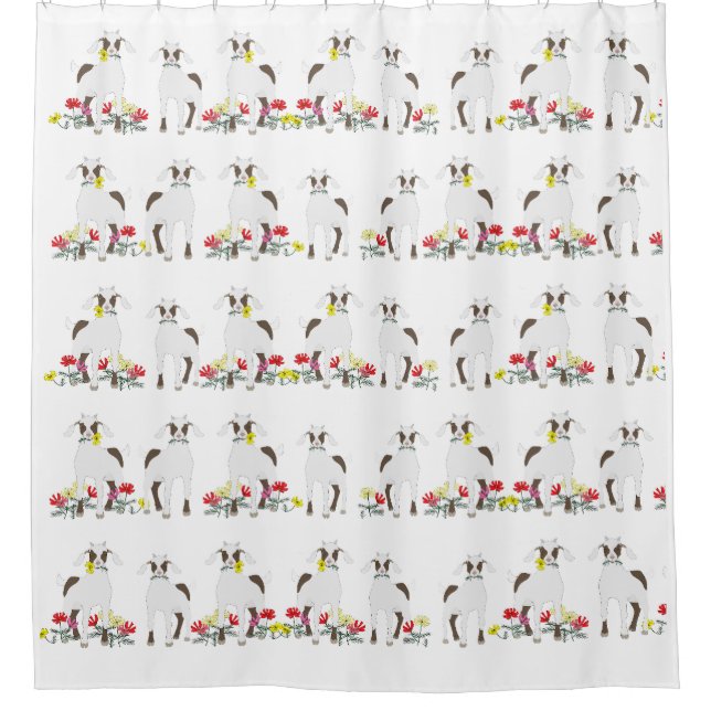 Floppy Eared Goats Shower Curtain (Front)