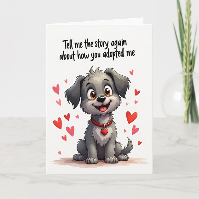 Floppy Eared Puppy Fathers Day Card (Front)