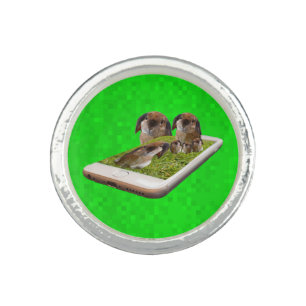 "Floppy-Eared Whimsy: Lop-Eared Bunnies in Popout Ring
