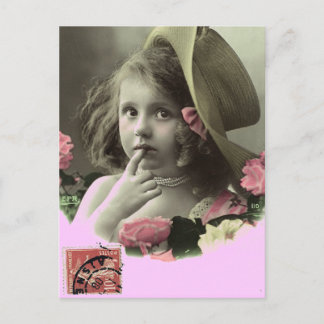 Floppy Hat Girl Postcard