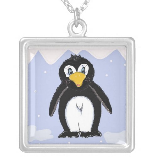 Floppy Penguin Silver Plated Necklace