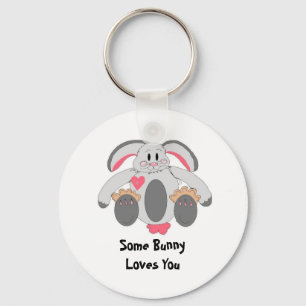 Floppy Rabbit With Saying Keychain