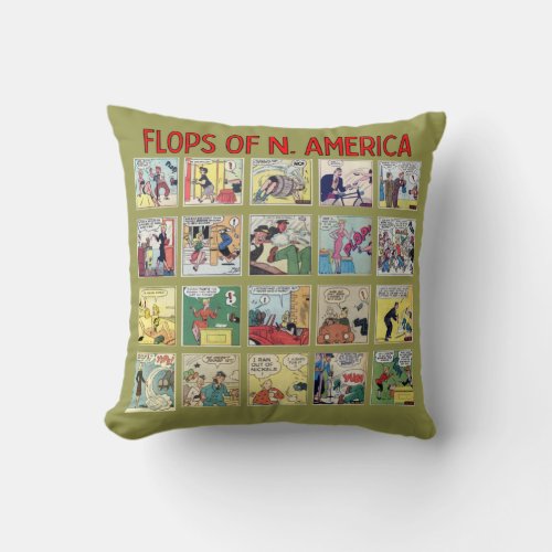 Flops of N America Throw Pillow