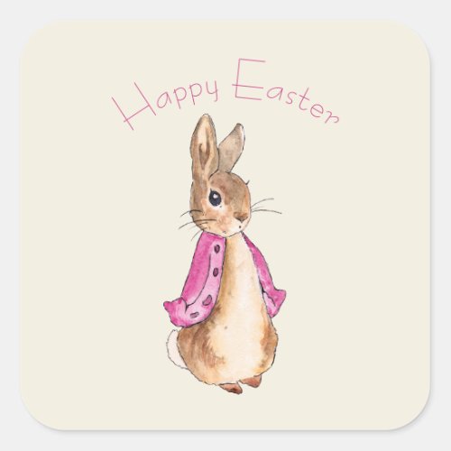 Flopsy Beatrix Potter the Easter bunny rabbit Square Sticker