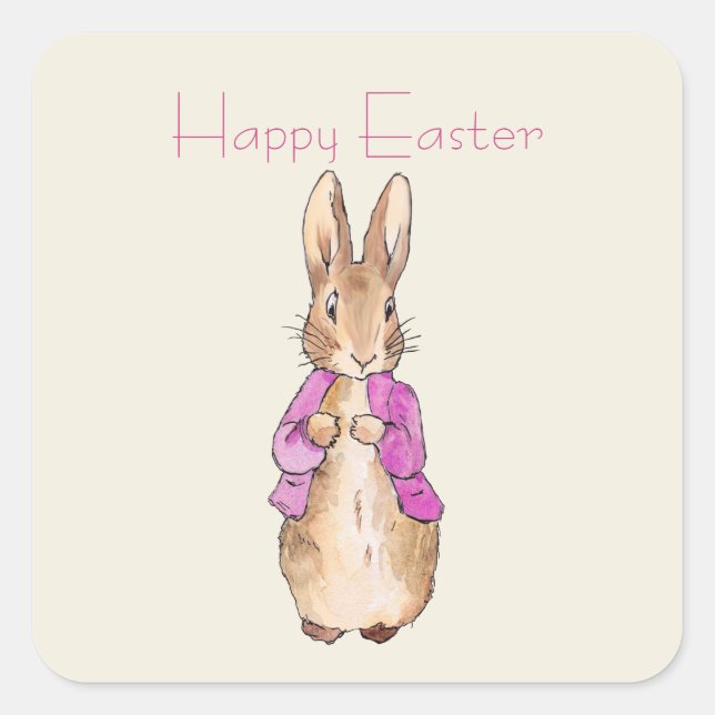 Flopsy Beatrix Potter the Easter bunny rabbit Square Sticker (Front)