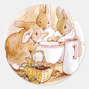 Flopsy Mopsy And Cottontail Beatrix Potter Classic Round Sticker