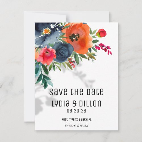 Flor Abundance Wedding Save The Date Announcement