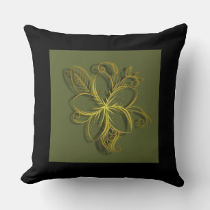 Flor Dourada Throw Pillow
