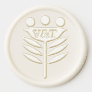Flor of stylized petals wax seal sticker
