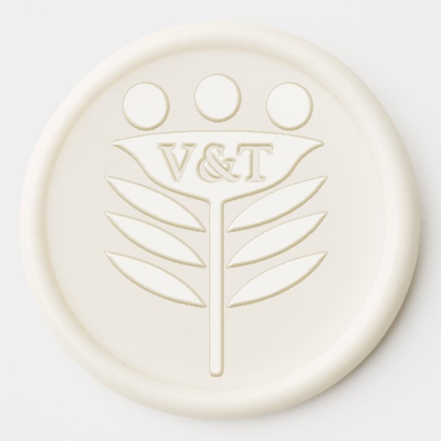Flor of stylized petals wax seal sticker (Front)