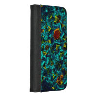 Flor virtual em azul gradiente, estilhaçada