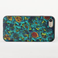 Flor virtual em azul gradiente, estilhaçada