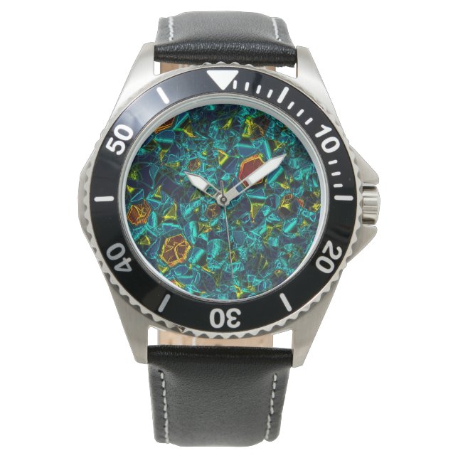 Flor virtual em azul gradiente, estilhaçada watch (Front)