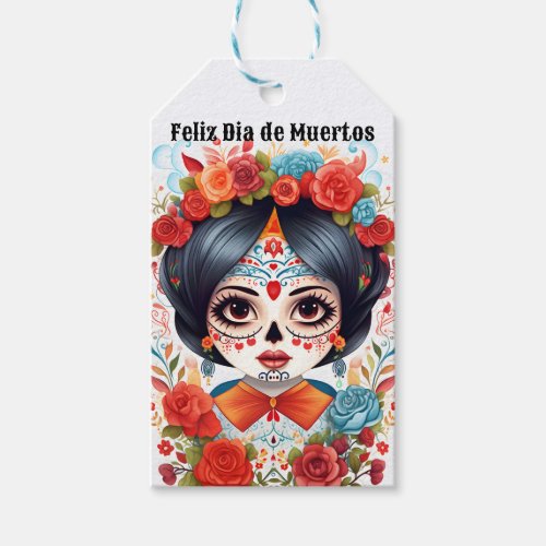   Flor y Calavera Tribute to Dia de Muertos  Gift Tags