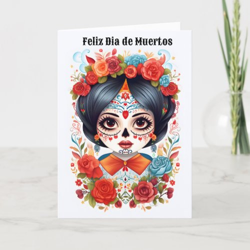   Flor y Calavera Tribute to Dia de Muertos  Holiday Card