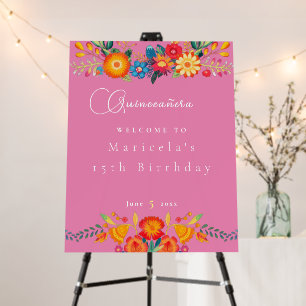 Flora - 15th Birthday Quinceanera Welcome Sign