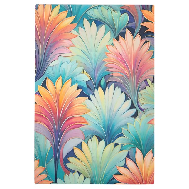 Flora 1 Floral Pastel Metal Wall Art  (Front)
