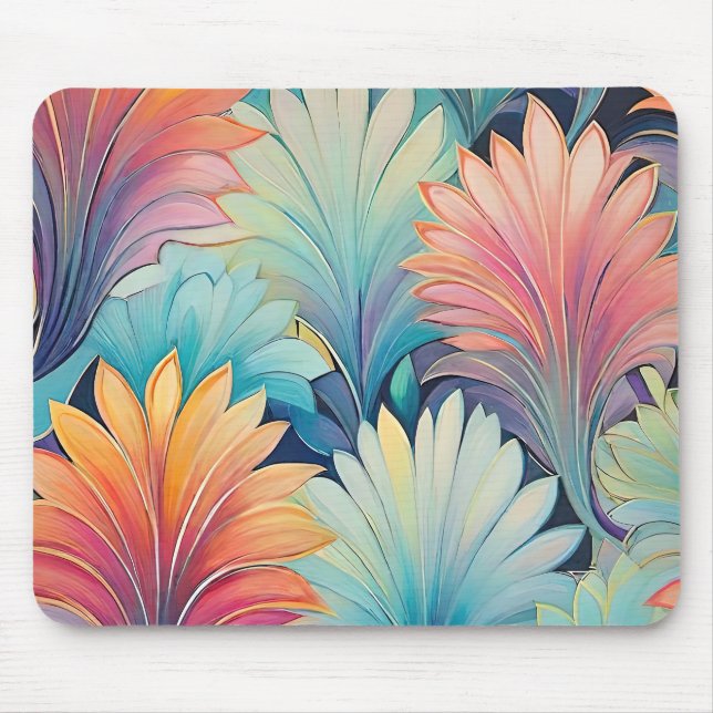 Flora 1 Floral Pastel Mouse Pad (Front)