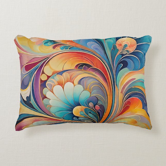 Flora 3 Floral Pastel Accent Pillow (Front)