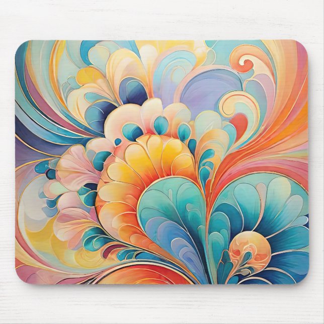 Flora 3 Floral Pastel Mouse Pad (Front)