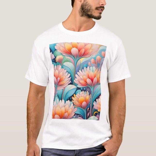 Flora 4 Floral Pastel  T-Shirt (Front)