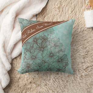 Flora Abstract Ribbon N Wine Throw Pillow