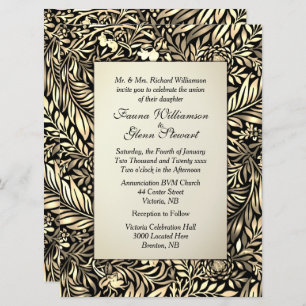 Flora and Fauna Antiqued Wedding Invitation