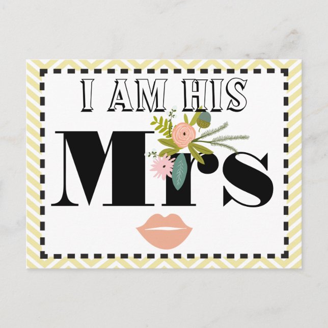 Flora and Fauna I am His Mrs Postcard (Front)