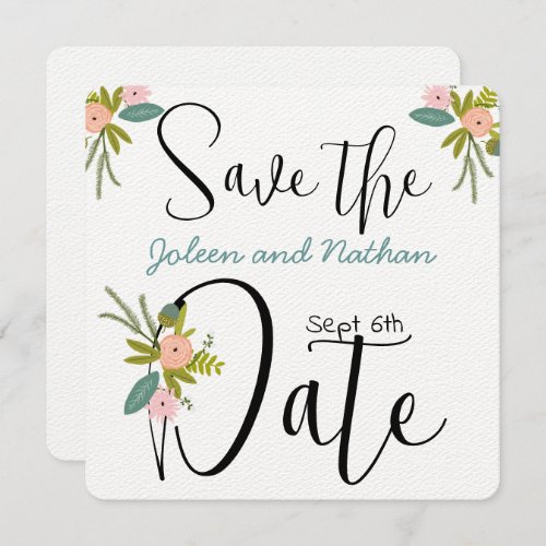 Flora and Fauna Invitation SAVE THE DATE