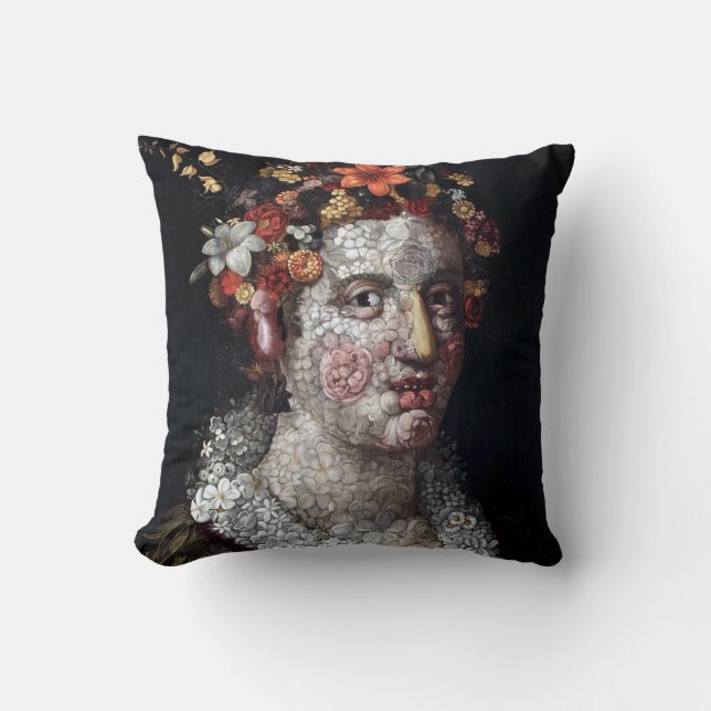 Flora, Arcimboldo Throw Pillow (Front)