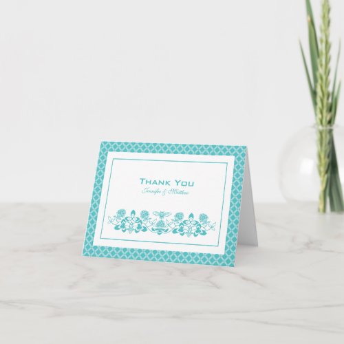 Flora Bee Thank You Card with Name