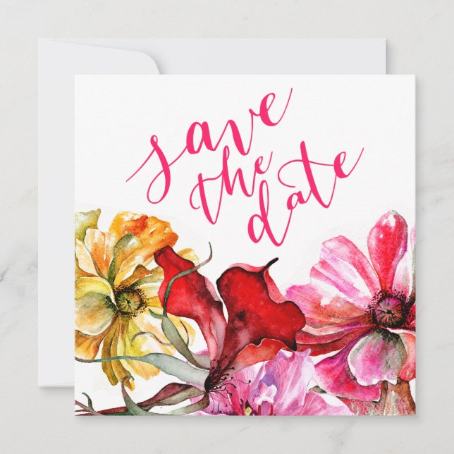 Flora Botanica Watercolor Save the Date (Front)