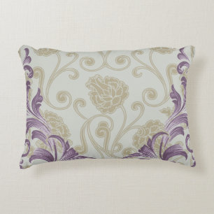 Flora Brazilica teal pink quatrefoil floral Decorative Pillow