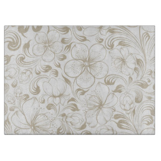 Flora Decorative Glass Cutting board 15" x 11"