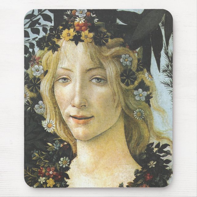 Flora (detail of Primavera) Botticelli Fine Art Mouse Pad (Front)