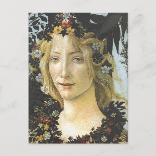 Flora detail of Primavera Botticelli Fine Art Postcard