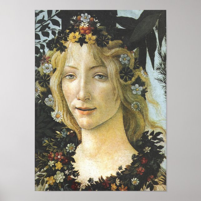 Flora (detail of Primavera) Botticelli Fine Art Poster (Front)
